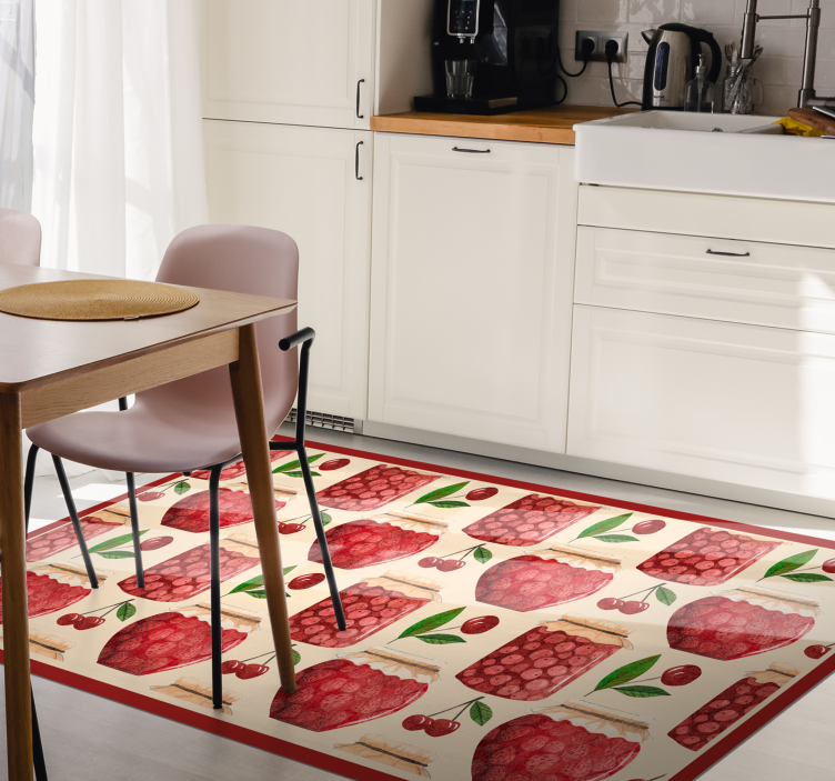 Cherry Jam Motif kitchen vinyl carpet - TenStickers