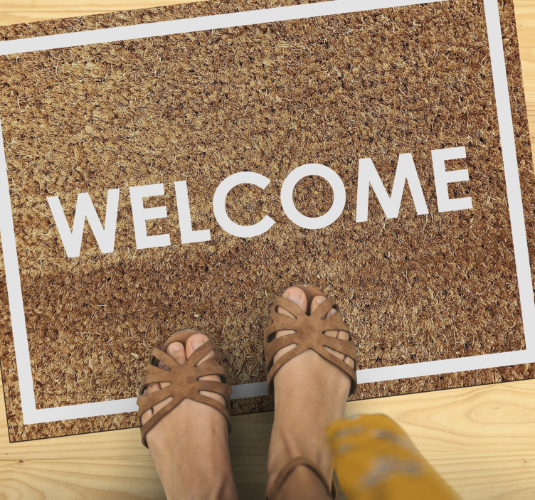 Welcome on coir effect custom vinyl carpet - TenStickers