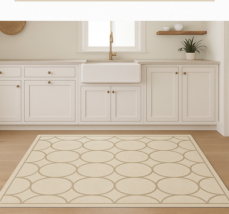 Sandy beige pattern kitchen vinyl carpet - TenStickers