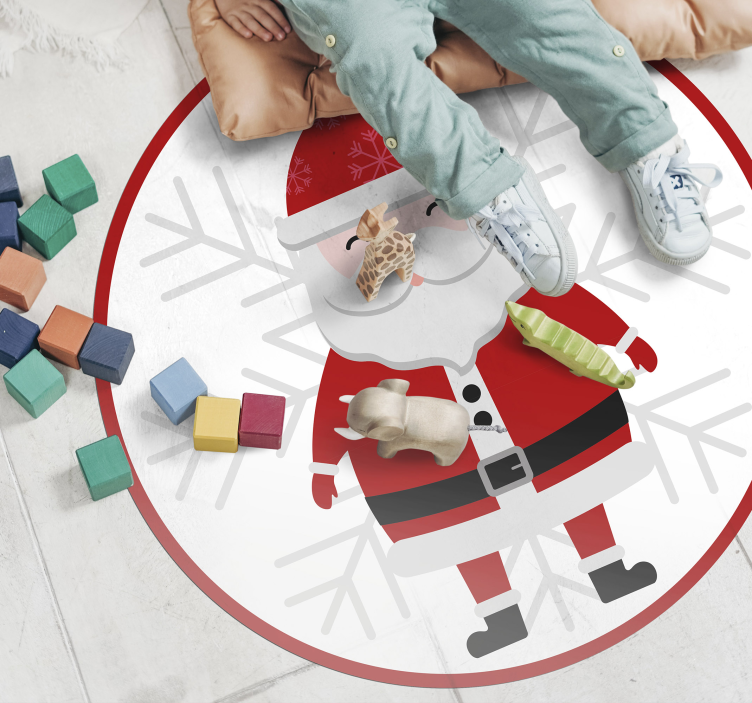Santa Claus Circle Christmas vinyl carpet - TenStickers