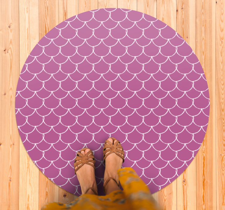 Pink scallop pattern texture vinyl carpet - TenStickers