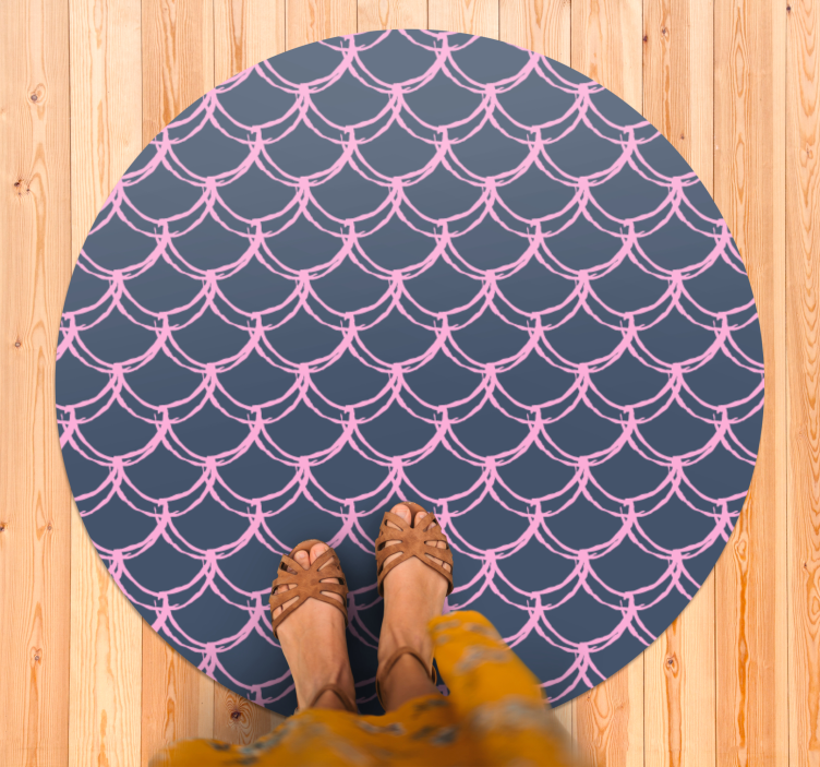 Bathroom vinyl carpet with scallop shell design - TenStickers