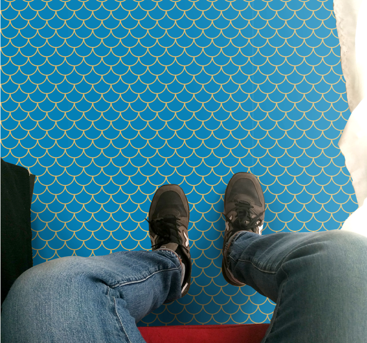 Scalloped Water Pattern road vinyl carpet - TenStickers