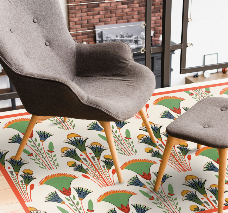 Scandinavian vintage pattern floral vinyl carpet - TenStickers