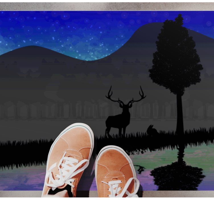 Scenic Silhouette View nature vinyl carpet - TenStickers
