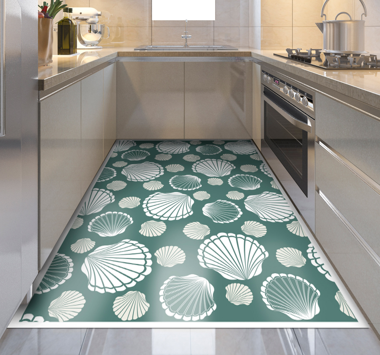 Sea Shell Patterns kitchen vinyl carpet - TenStickers