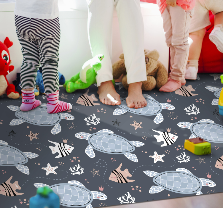 Seafaring Creatures kids vinyl carpet - TenStickers