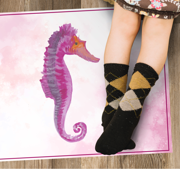 Seahorse Illustration animal vinyl carpet - TenStickers