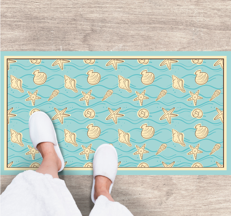 Seashell inspiration bathroom vinyl carpet - TenStickers