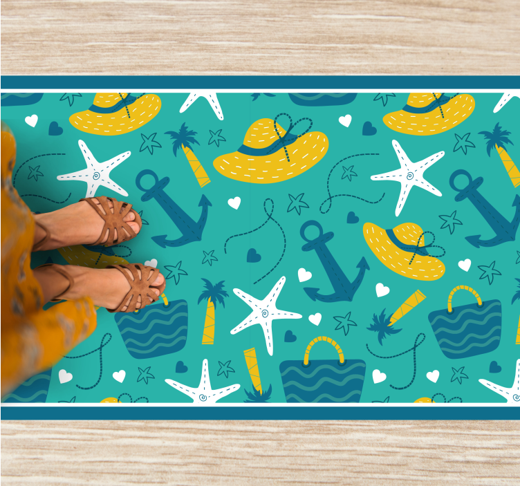 Seaside Adventure Motif event vinyl carpet - TenStickers