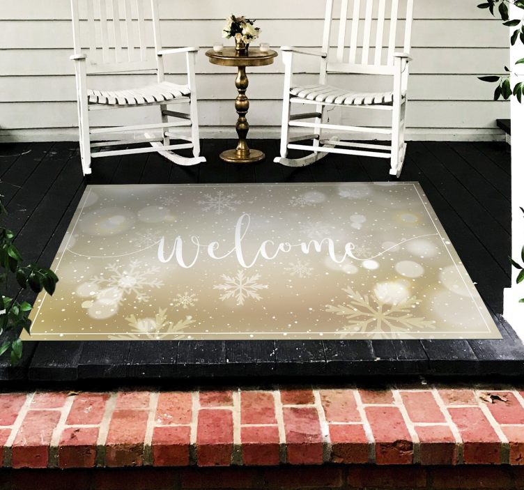 Seasonal Welcome Message Christmas vinyl carpet - TenStickers