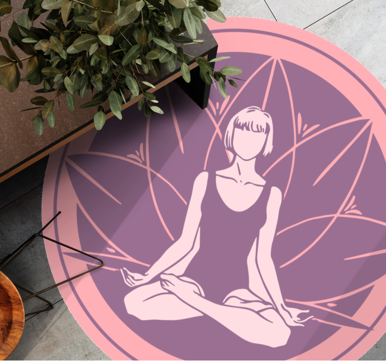 Serene Meditation Symbol mandala vinyl carpet - TenStickers