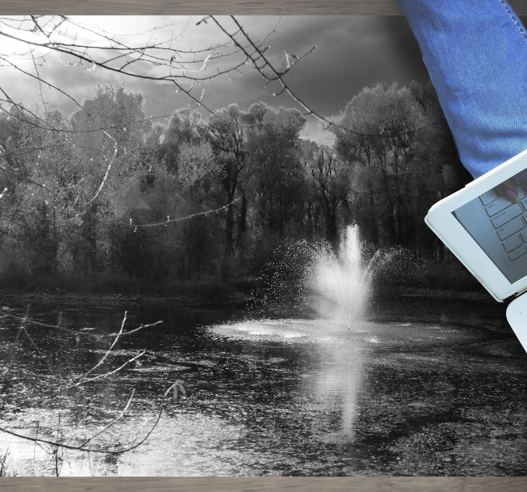 Serene Waterfall View nature vinyl carpet - TenStickers