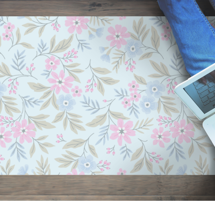 Shabby Chic spring floral rug - TenStickers