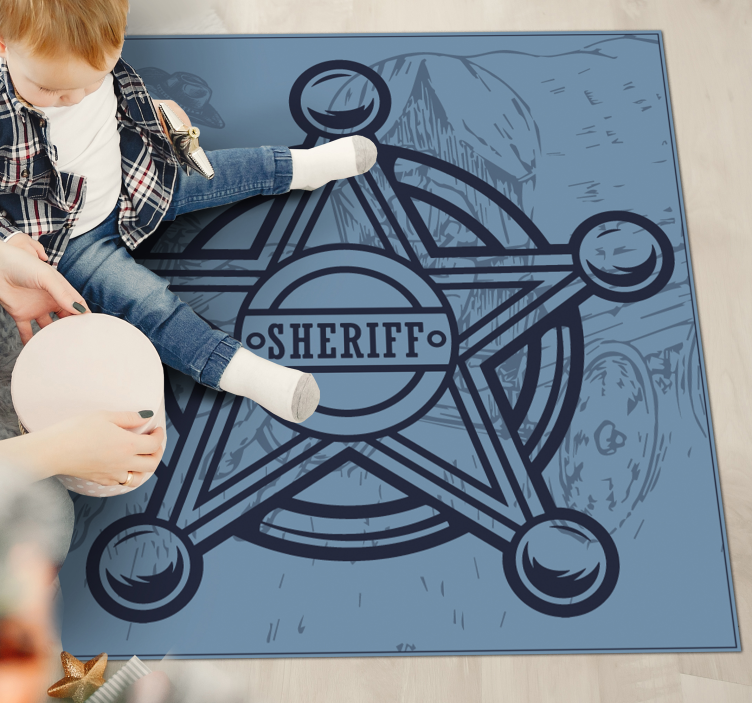 Sheriff Badge Emblem game vinyl carpet - TenStickers