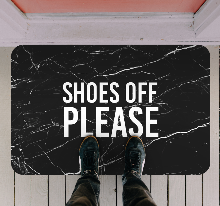 Shoes Off Entryway marble vinyl carpet - TenStickers