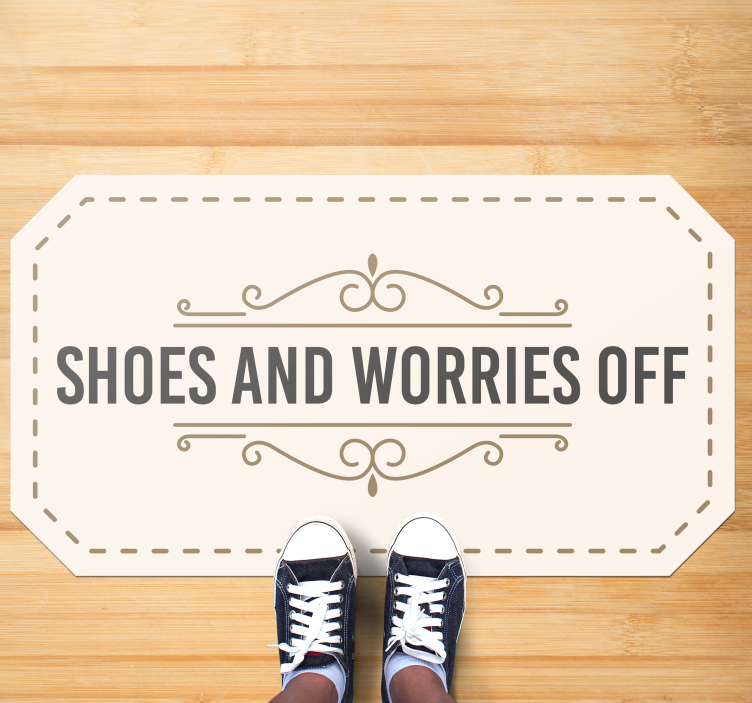 Shoes Worries Off custom vinyl carpet - TenStickers