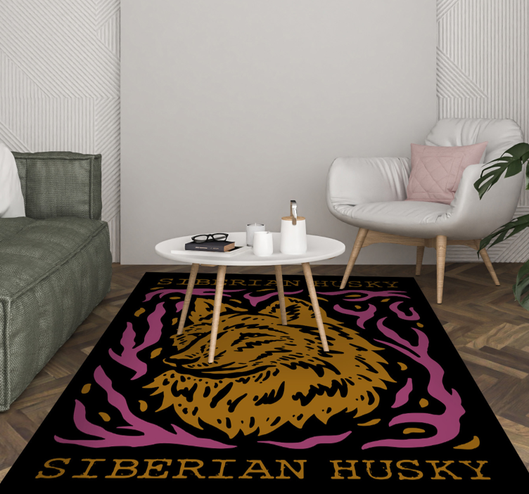 Siberian Husky portrait animal vinyl carpet - TenStickers