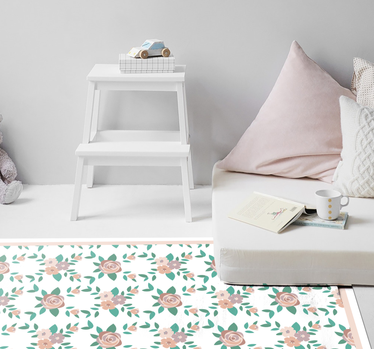 Simple roses design floral vinyl carpet - TenStickers