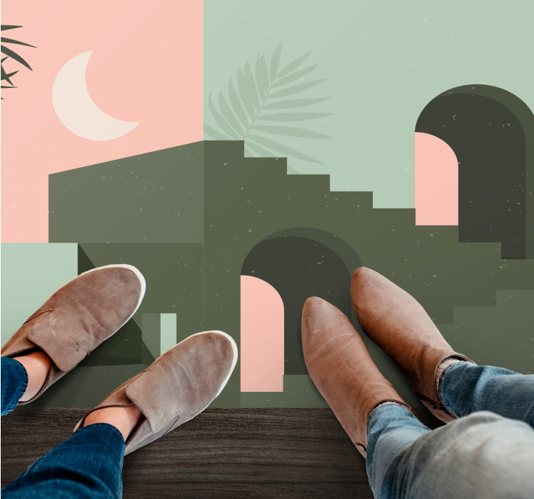 Sleek Conceptual Landscape minimalist vinyl carpet - TenStickers