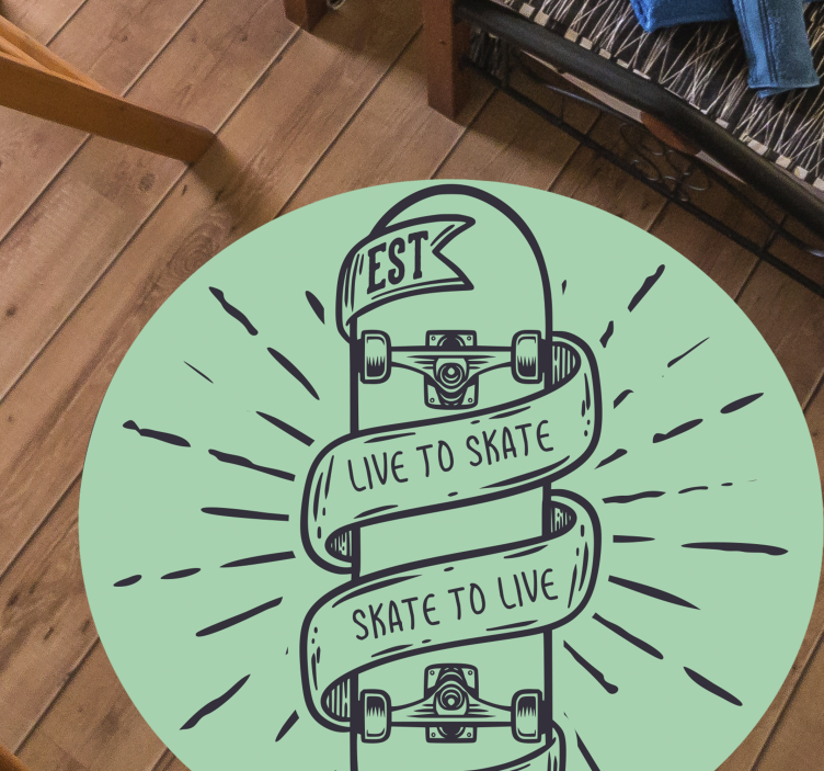 Skate to Live teen vinyl rug - TenStickers