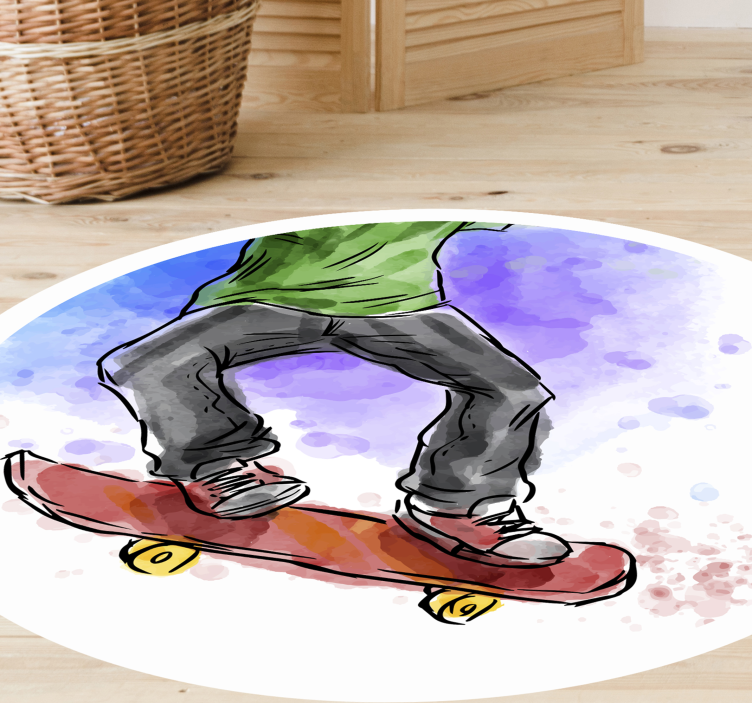Skateboard Illustration kids vinyl carpet - TenStickers