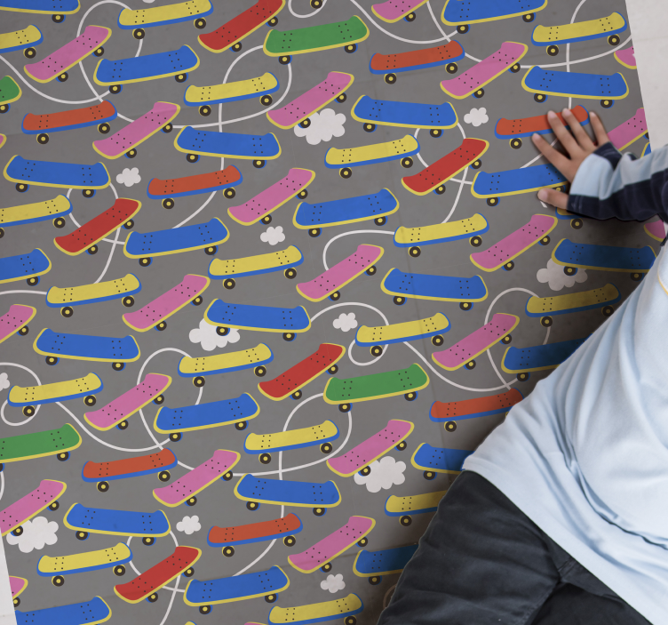 Skateboard Pattern kids vinyl carpet - TenStickers
