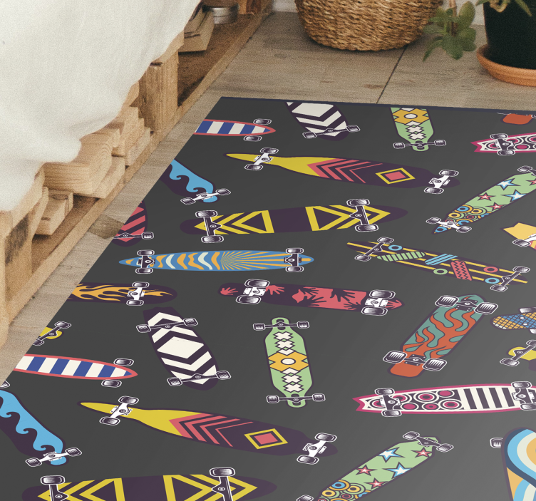 Skateboard Patterns game vinyl carpet - TenStickers