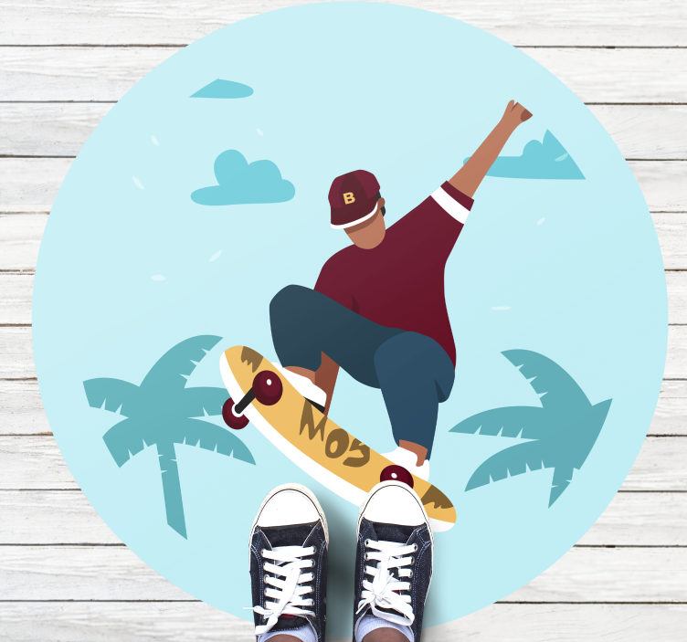 Skateboarding Illustration teen vinyl carpet - TenStickers