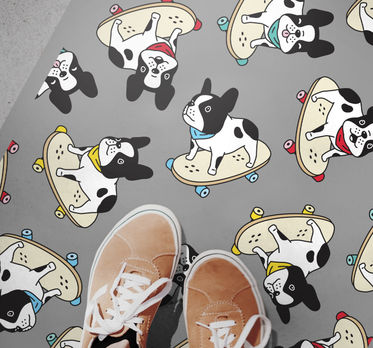 Skating Dogs Pattern kids vinyl carpet - TenStickers