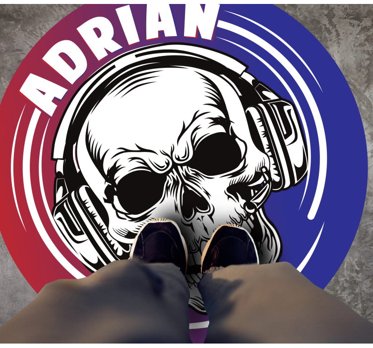 Custom skull headphones teen vinyl carpet - TenStickers