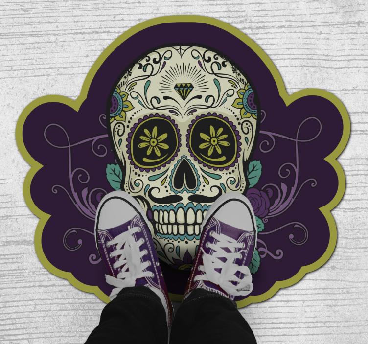 Skull Motif halloween vinyl carpet - TenStickers