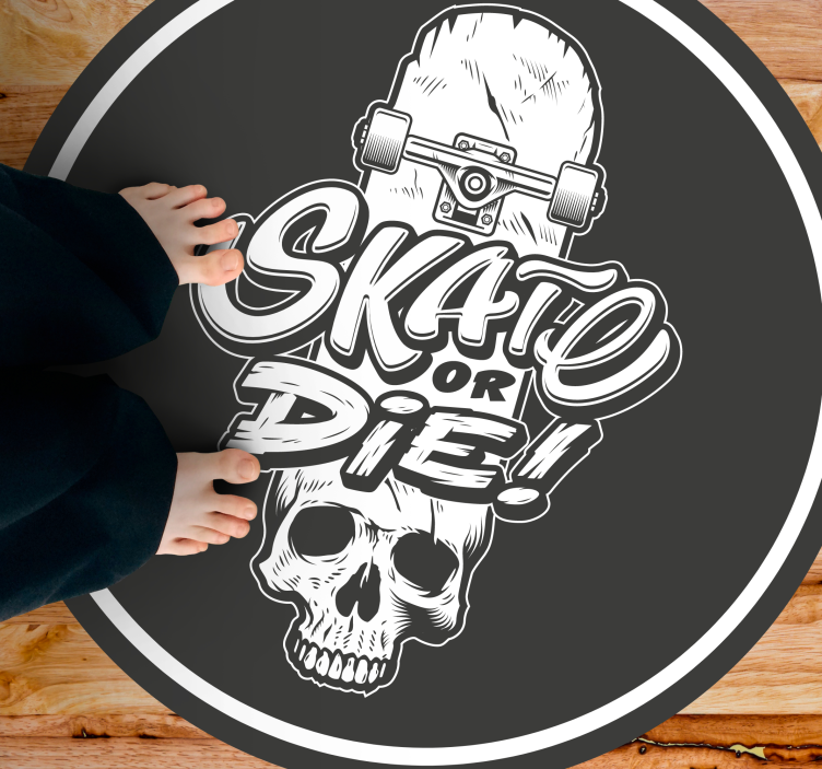 Skull skate or die teen vinyl carpet - TenStickers