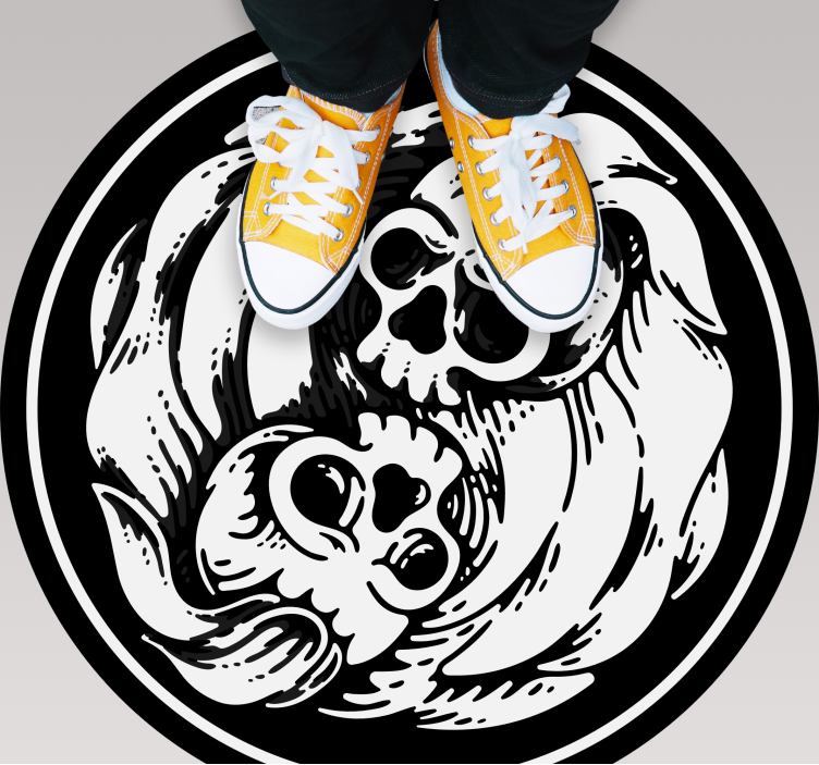 Skull waves halloween vinyl carpet - TenStickers