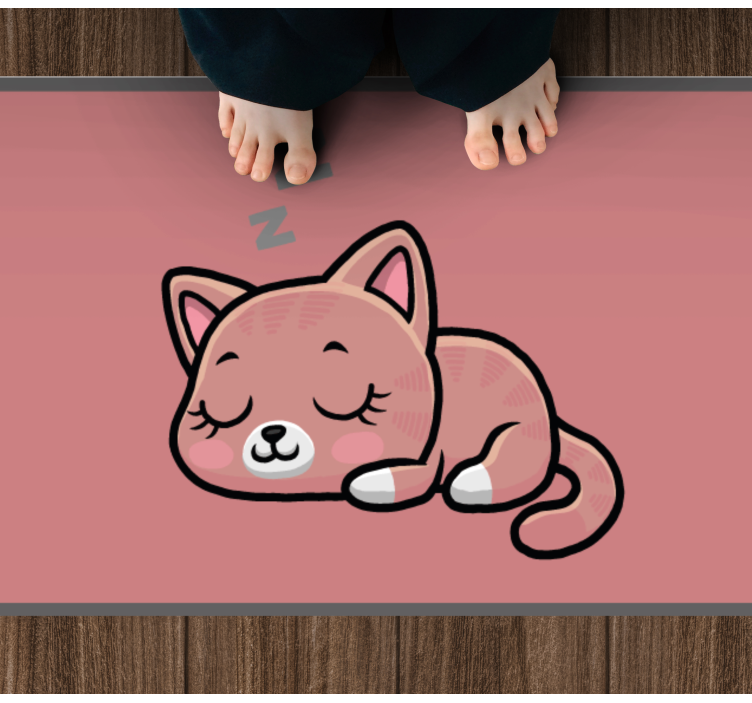 Slumbering feline animal vinyl carpet - TenStickers