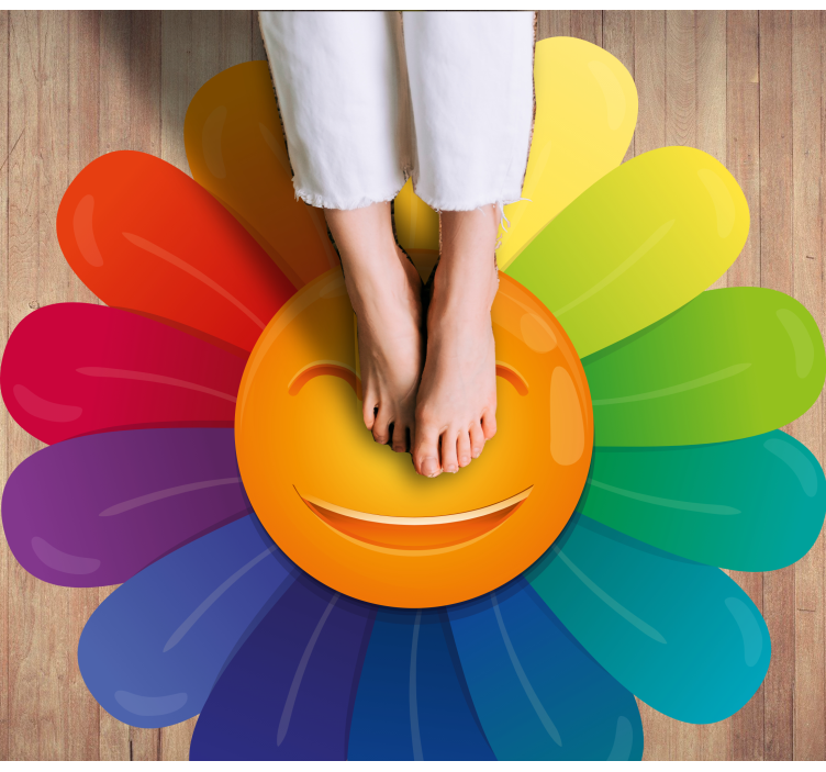 Smiley Flower Print kids vinyl carpet - TenStickers