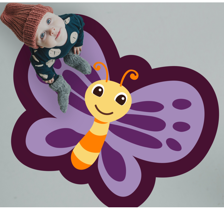 Smiling Butterfly Motif kids vinyl carpet - TenStickers