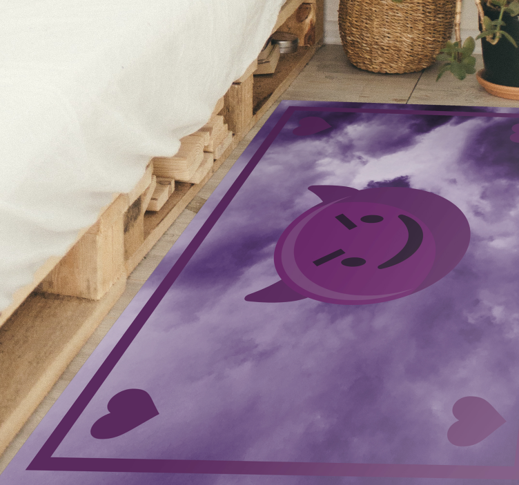 Smiling Devil Emoji teen vinyl carpet - TenStickers