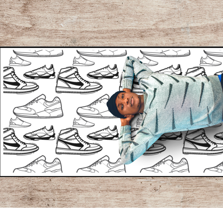 Sneaker Outline Pattern teen vinyl carpet - TenStickers