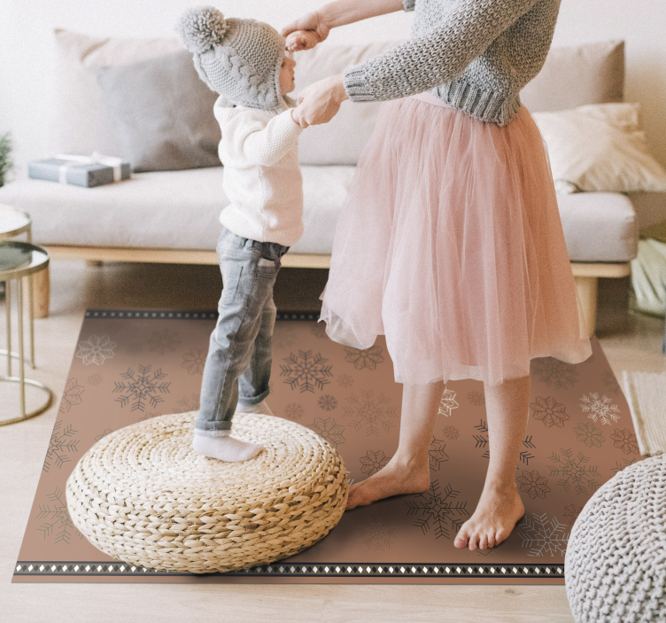 Snowflake Motif floral vinyl carpet - TenStickers