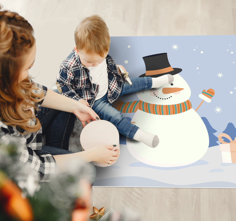 Snowman Celebration Christmas vinyl carpet - TenStickers
