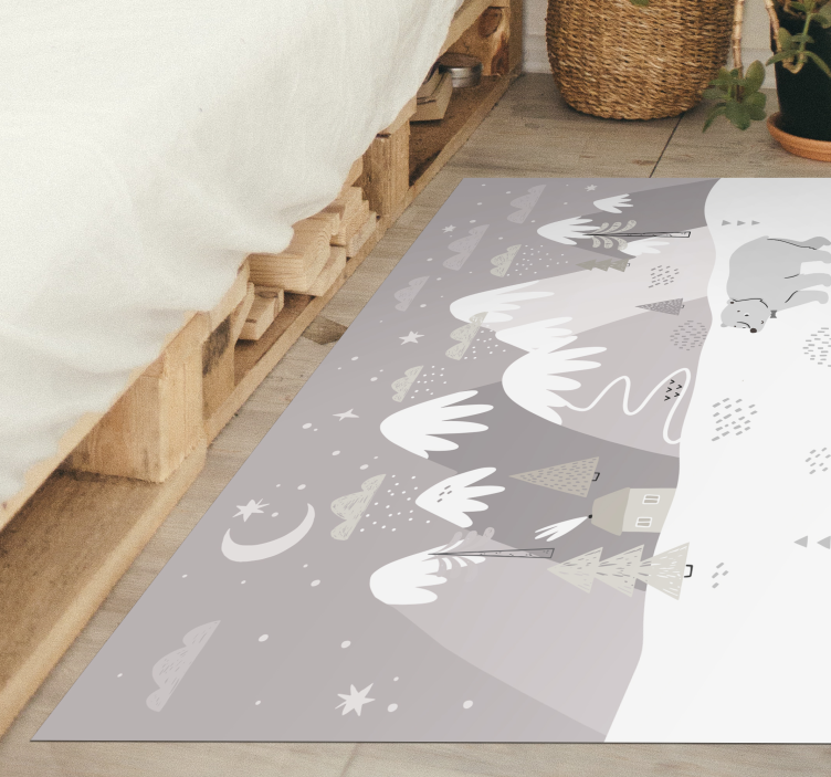 Snowy night scene kids vinyl carpet - TenStickers