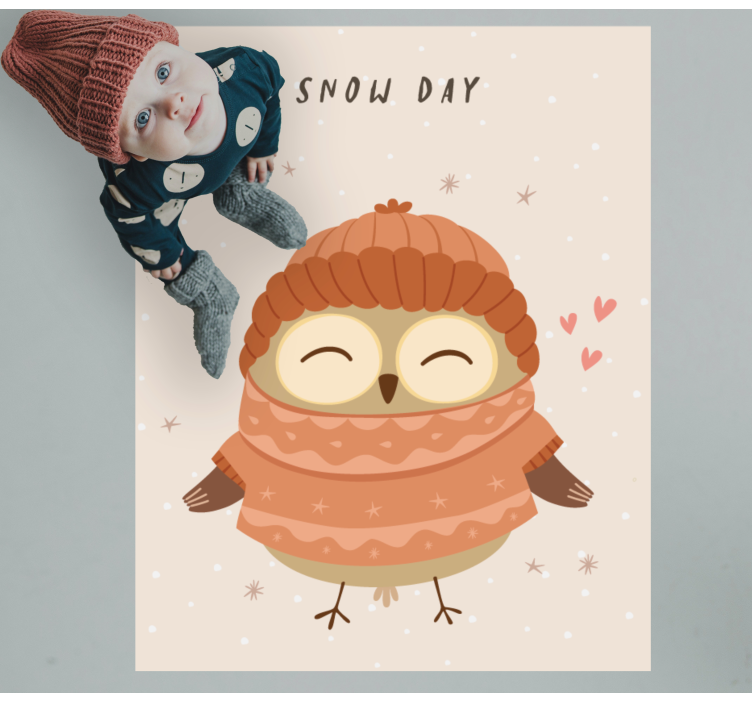 Snowy Owl Charm nursery vinyl carpet - TenStickers