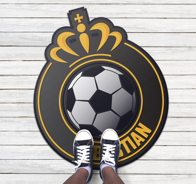 Soccer Crest Emblem custom vinyl carpet - TenStickers