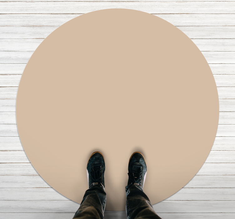 Soft Beige Hue circular vinyl carpet - TenStickers