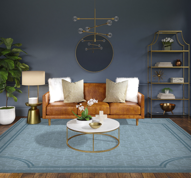 Soft blue baroque dining room vinyl carpet - TenStickers