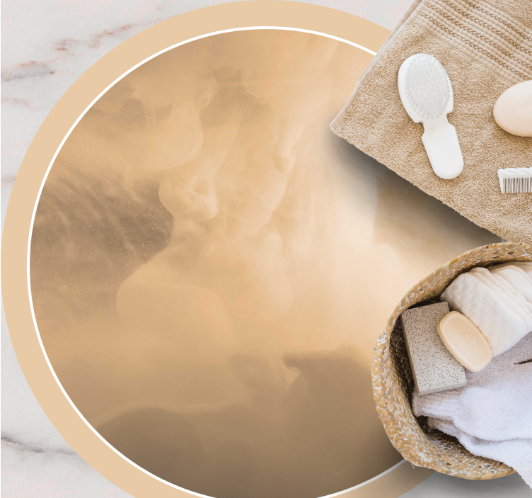 Soft Cream Waves bathroom vinyl carpet - TenStickers