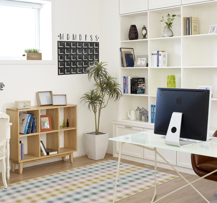 Soft pastel lines living room vinyl carpet - TenStickers