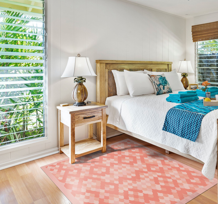 Soft pink fish scales animal print vinyl carpet - TenStickers