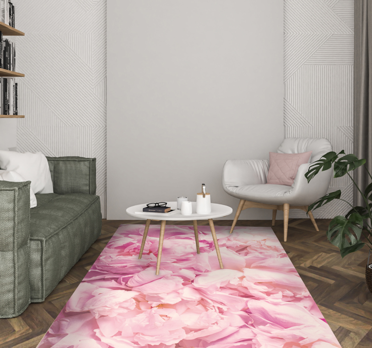 Soft pink details living room vinyl carpet - TenStickers